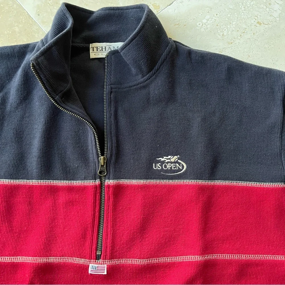 **Vintage!** Official 2000s US Open Tehama Clint Quarter-Zip - Picture 2 of 7